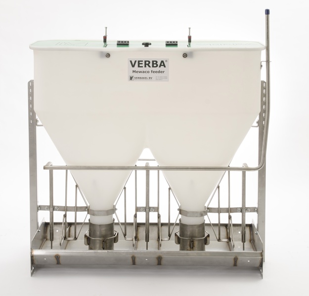 A00-4135 Mewaco Duo mangiatoia per suini da ingrasso Mangiatoia per mangime in farina per suini da carne Mewaco