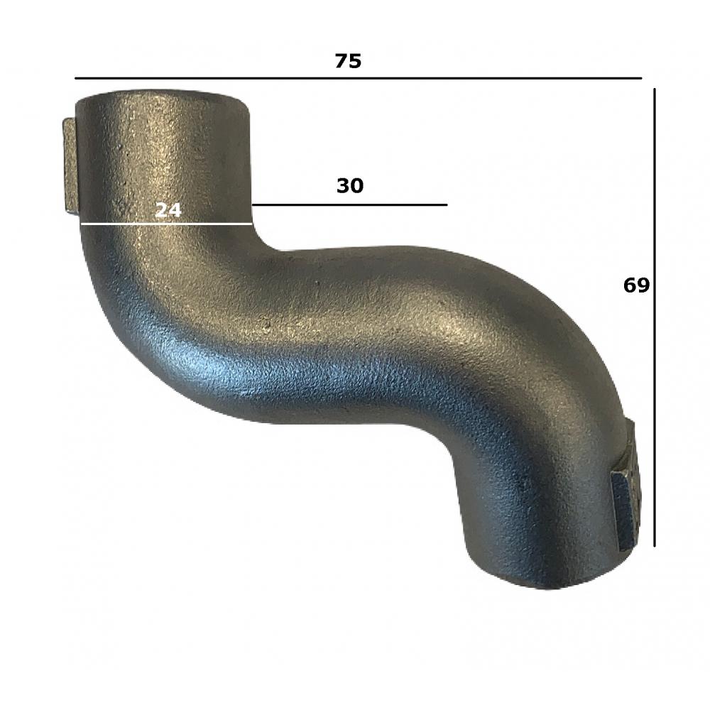 Curva a S in acciaio inossidabile, ritorta, 1/2" Curva a S in acciaio inossidabile da 1/2", filettata